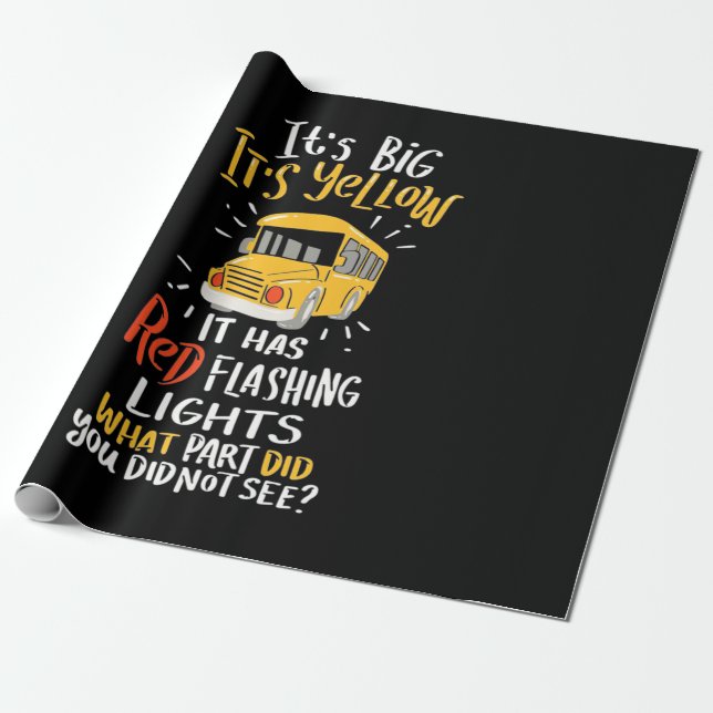 Papel De Regalo Autobús escolar es grande y amarillo (Desenrollado)
