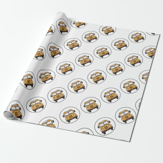 Papel De Regalo Autobús escolar lindo (Desenrollado)