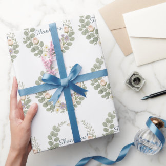 Papel De Regalo Autocollant thank you floral