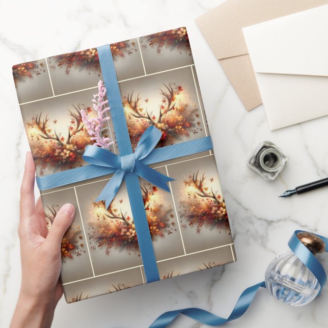 Papel De Regalo Autumn Deer Antler Bouquet (Regalar)