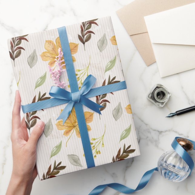 Papel De Regalo Autumn / Fall yellow flower Pattern (Regalar)