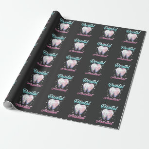 Papel De Regalo Auxiliar dental profesión de dentista dental flor