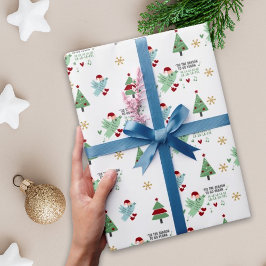 Papel De Regalo Ave cantante, verde y verde vegan