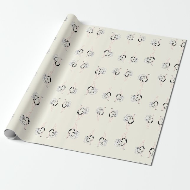 Papel De Regalo ave de avestruz en marrón (Desenrollado)