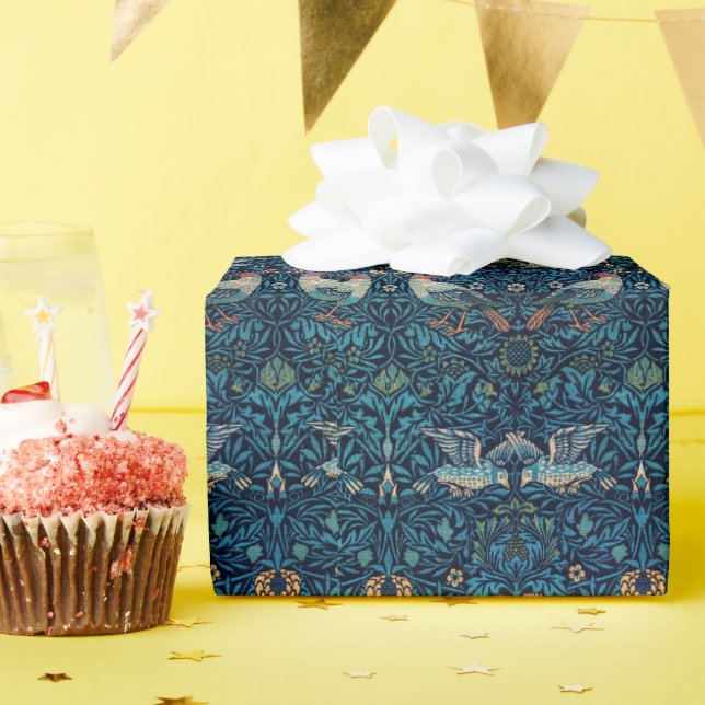 Papel De Regalo Ave de época William Morris arte de aves florales (Fiesta de cumpleaños )