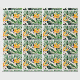 Papel De Regalo Ave del paraíso hawaiana tropical