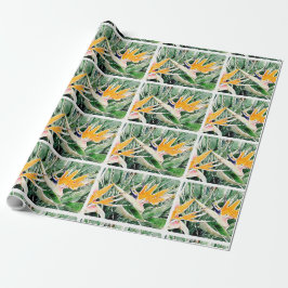 Papel De Regalo Ave del paraíso hawaiana tropical