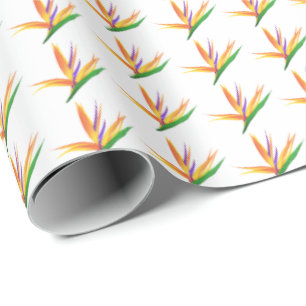 Papel de regalo ave del paraíso tropical