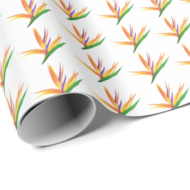 Papel de regalo ave del paraíso tropical (Esquina del rollo)