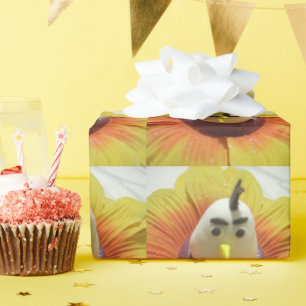 Papel De Regalo Ave esculpida en la imagen de arte de girasol