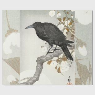 Papel De Regalo Ave japonesa Crow Raven Koson