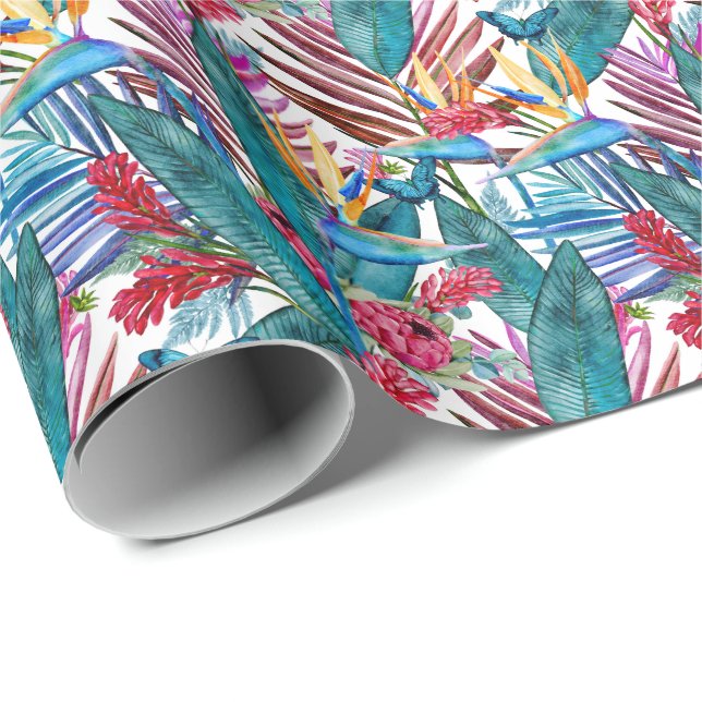 Papel De Regalo Ave Tropical Del Paraíso (Esquina del rollo)