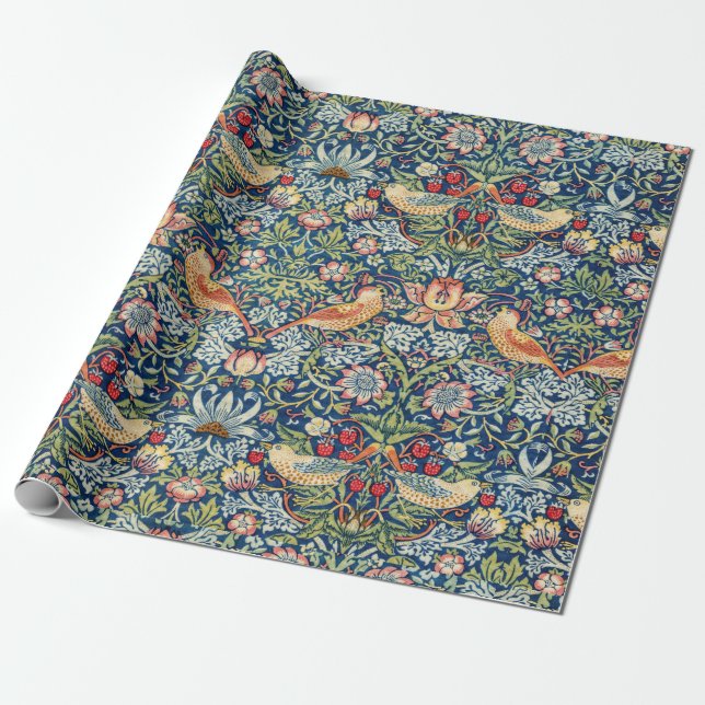 Papel De Regalo Ave virgen william morris arte floral (Desenrollado)