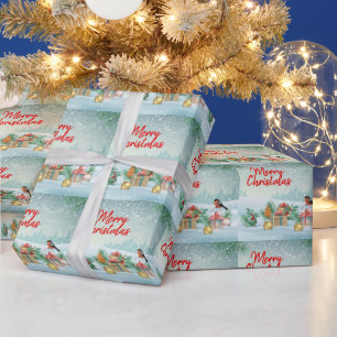 Papel De Regalo Ave y Regalos de Feliz Navidad