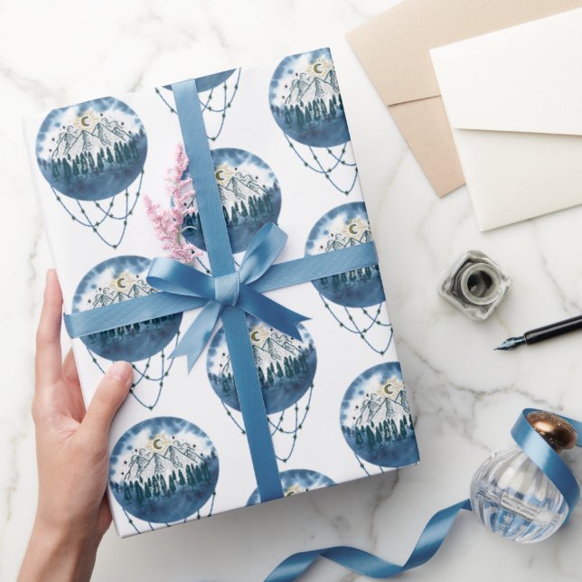 Papel De Regalo Aventura al aire libre de la naturaleza de los pin (Regalar)