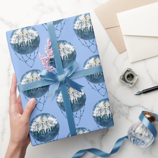 Papel De Regalo Aventura al aire libre de la naturaleza de los pin (Regalar)