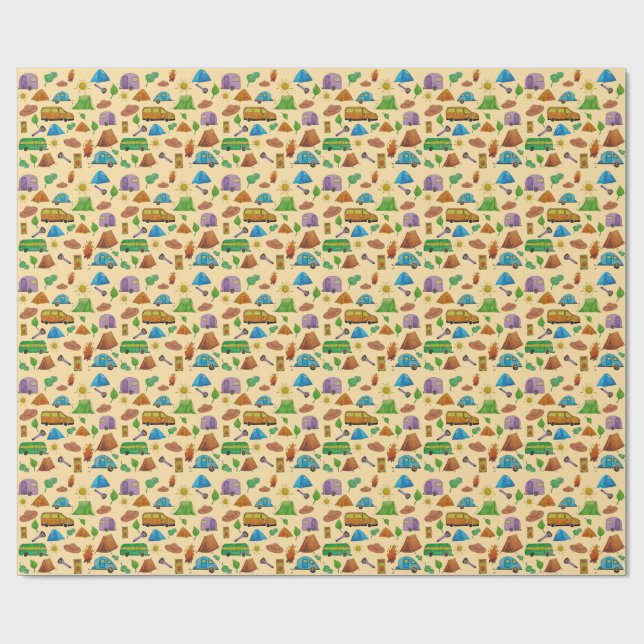 Papel De Regalo Aventura de camping (Superficie plana)