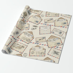 Papel De Regalo Aventura de correo aéreo vintage (3)