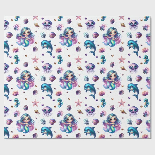 Papel De Regalo ¡Aventura de la Sirena! (Superficie plana)