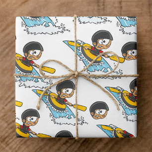 Papel De Regalo Aventura de Rafting Whitewater con niño asustado