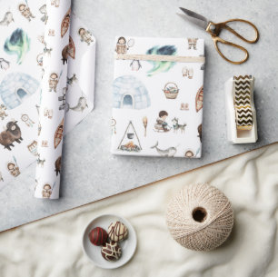 Papel De Regalo Aventura del Ártico Luces del Norte