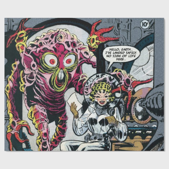 Papel De Regalo Aventuras espaciales #12 Cómic de Ciencia Ficción  (Superficie plana)