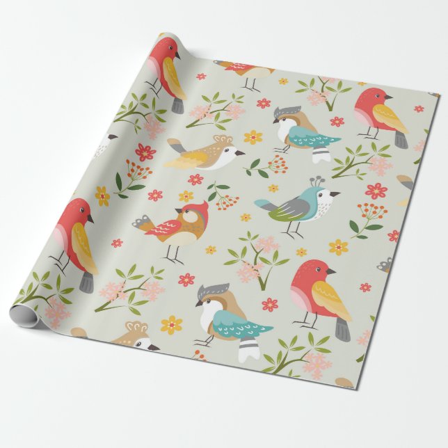 Papel De Regalo Aves  (Desenrollado)