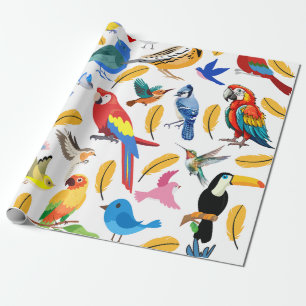 Papel De Regalo Aves coloridas
