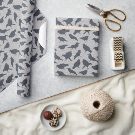 Papel De Regalo Aves de Black Crows con estampado gris
