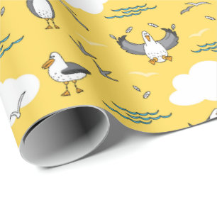 Papel De Regalo Aves de gaviota Personalizado lindo niños gracioso