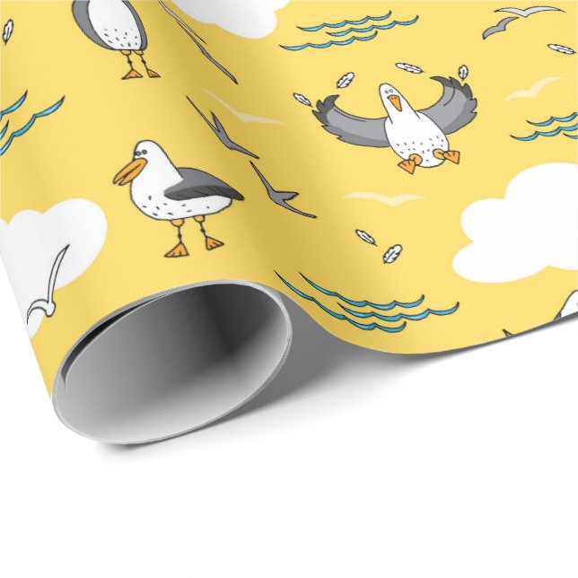 Papel De Regalo Aves de gaviota Personalizado lindo niños gracioso (Esquina del rollo)