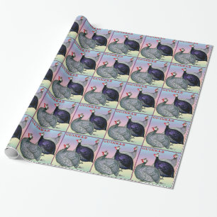 Papel De Regalo Aves de Guinea tres