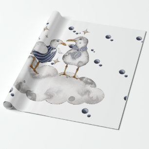 Papel De Regalo Aves de playa