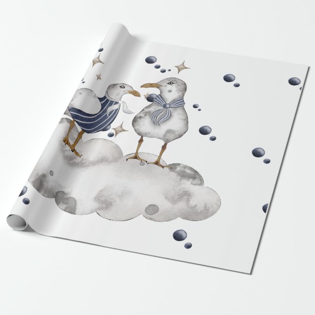 Papel De Regalo Aves de playa (Desenrollado)