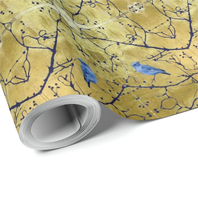 Papel De Regalo Aves de Tonkinson - Envoltura de regalo de Bluebir (Esquina del rollo)