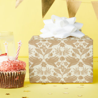Papel De Regalo Aves de una pluma - Crema