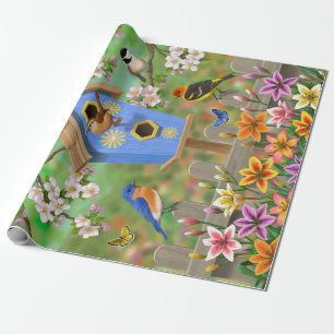 Papel De Regalo Aves del Songbirds Lily Garden