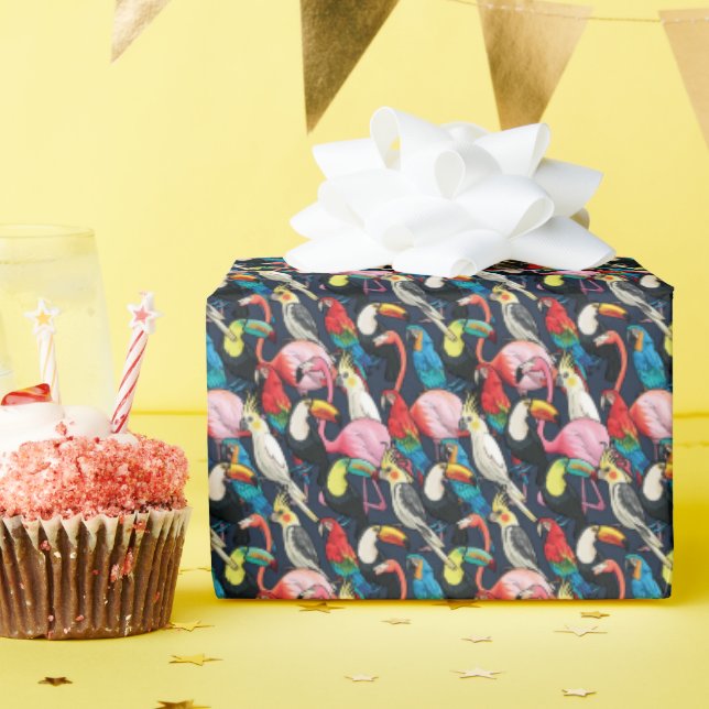 Papel De Regalo Aves Exóticas (Fiesta de cumpleaños )