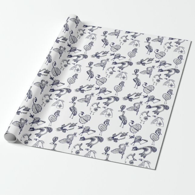 Papel De Regalo Aves fabulosas (Desenrollado)
