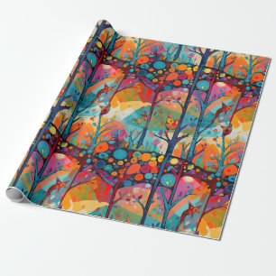 Papel De Regalo Aves forestales extravagantes