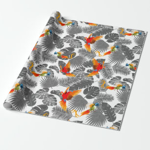 Papel De Regalo Aves tropicales