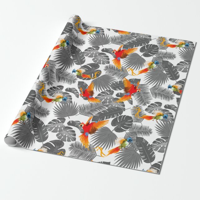 Papel De Regalo Aves tropicales (Desenrollado)