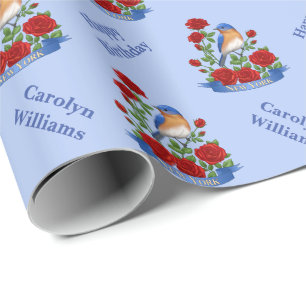 Papel De Regalo Aves y flores del estado de Nueva York