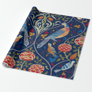 Papel De Regalo Aves y flores, William Morris