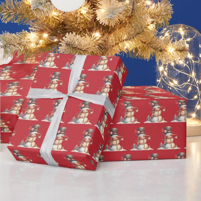 Papel De Regalo Aves y Snowman (Vacaciones)