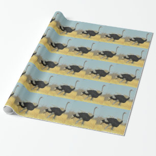 Papel De Regalo Avestruz sale a correr