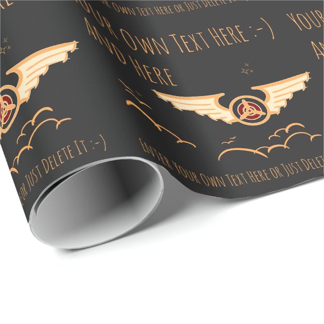 Papel De Regalo Aviación. Piloto, aeronave, plantilla de regalo de (Esquina del rollo)