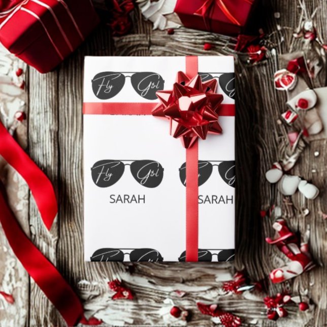 Papel De Regalo Aviador negro Chica de mosca suave gafas de sol,Pe (Subido por el creador)