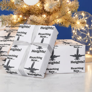 Papel De Regalo Avión alcanzando nuevas alturas cita inspiradora