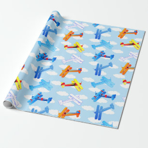 Papel De Regalo Avión Antiguo Aviador Aviación Fuerza Aérea Piloto